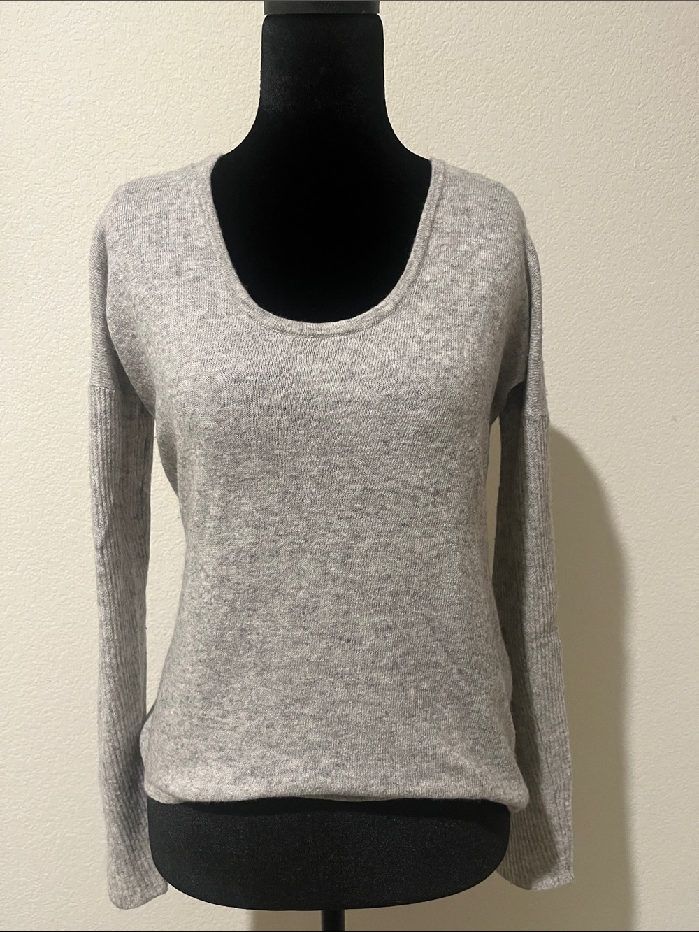 Light Gray Women's Scoop Neck Sweater
